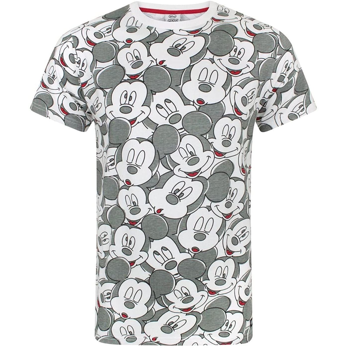 Mickey Mouse Mens Faces All-Over Print T-Shirt XL