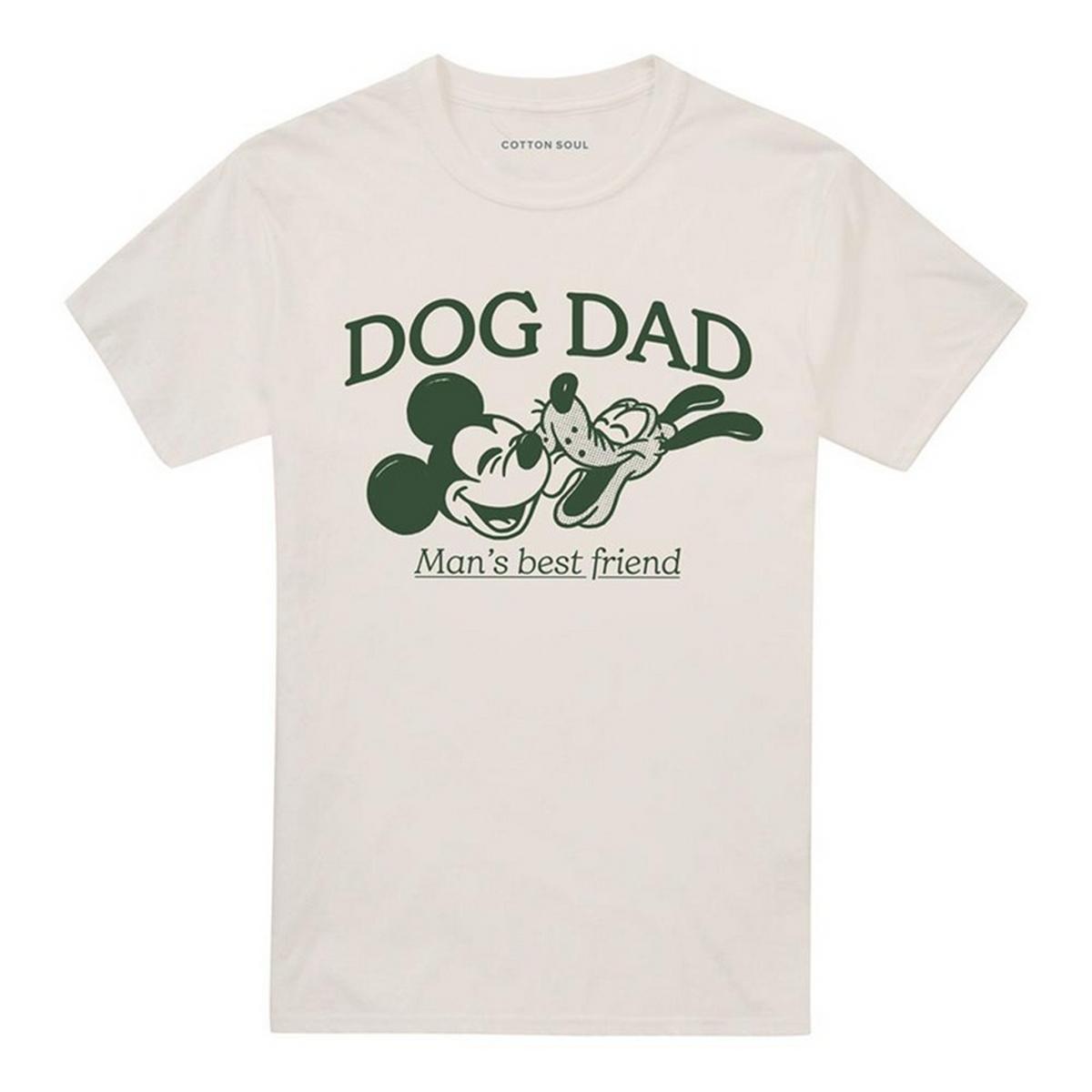 Disney Unisex Adult Dog Dad ManÂ´s Best Friend Mickey & Pluto T-Shirt L