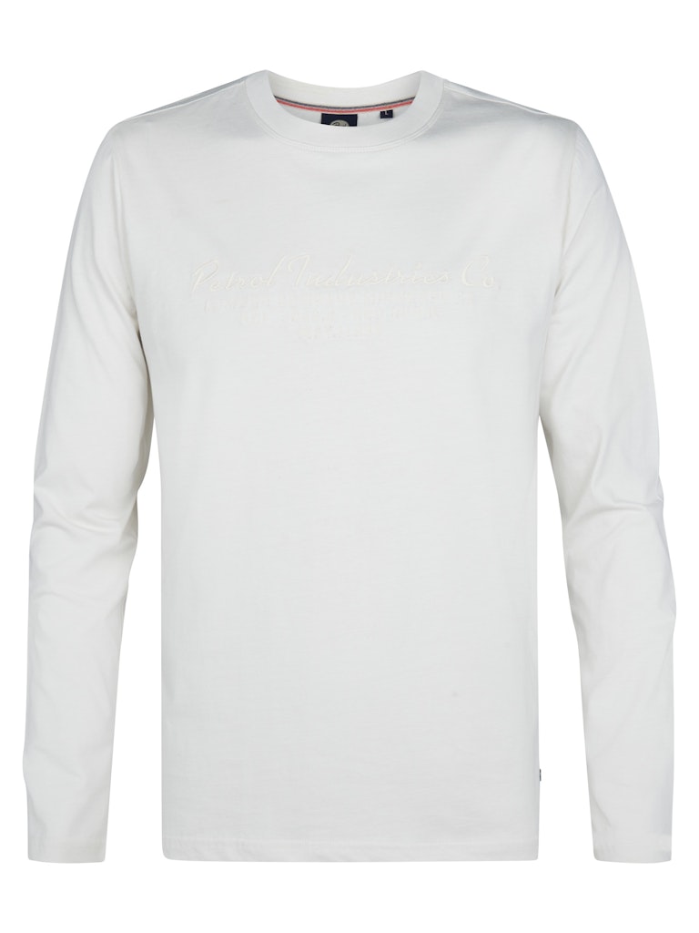 Petrol Industries Men t-shirt ls classic print off-white