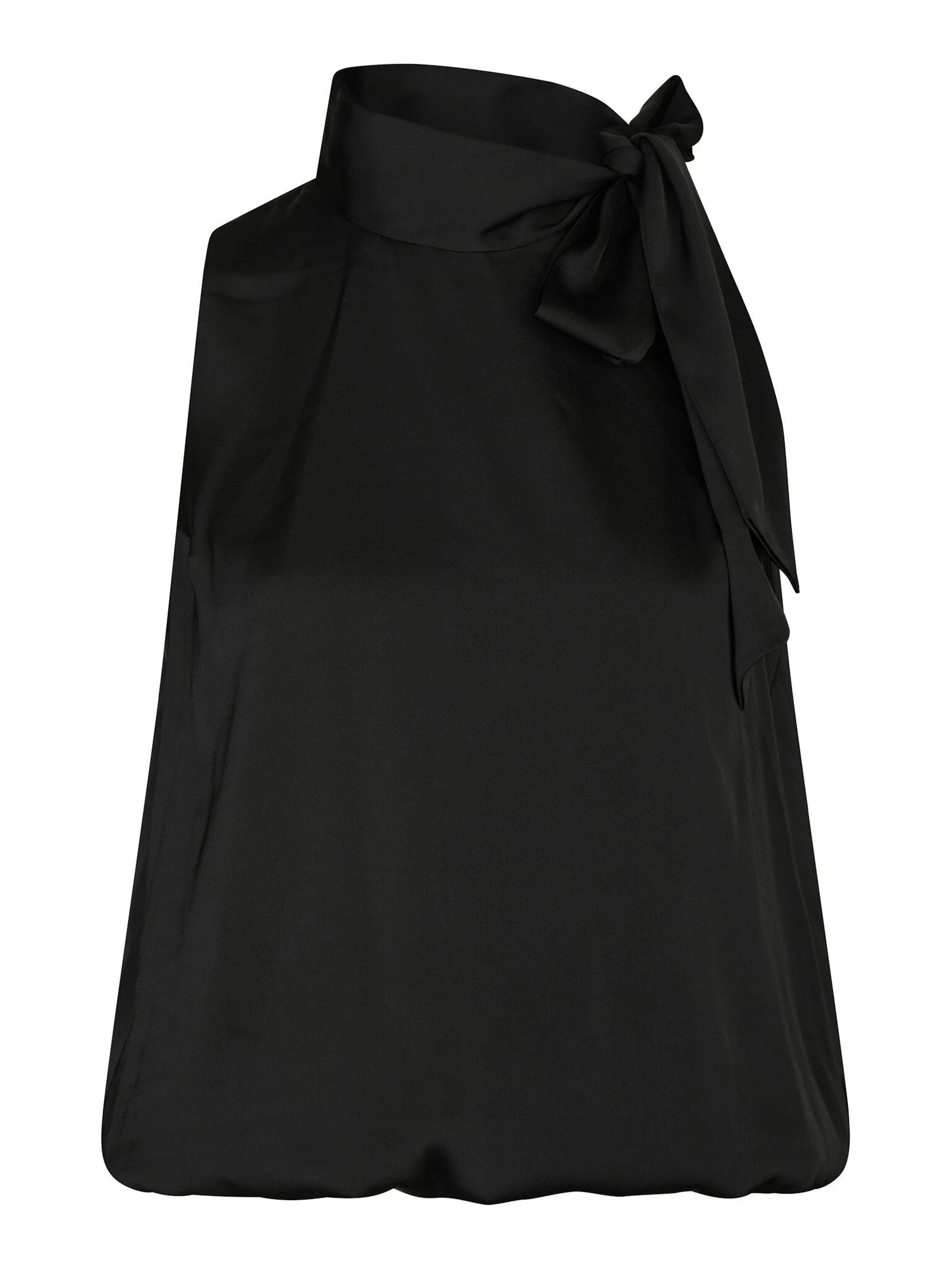 Neo Noir veda drapy satin top 166605 100 black
