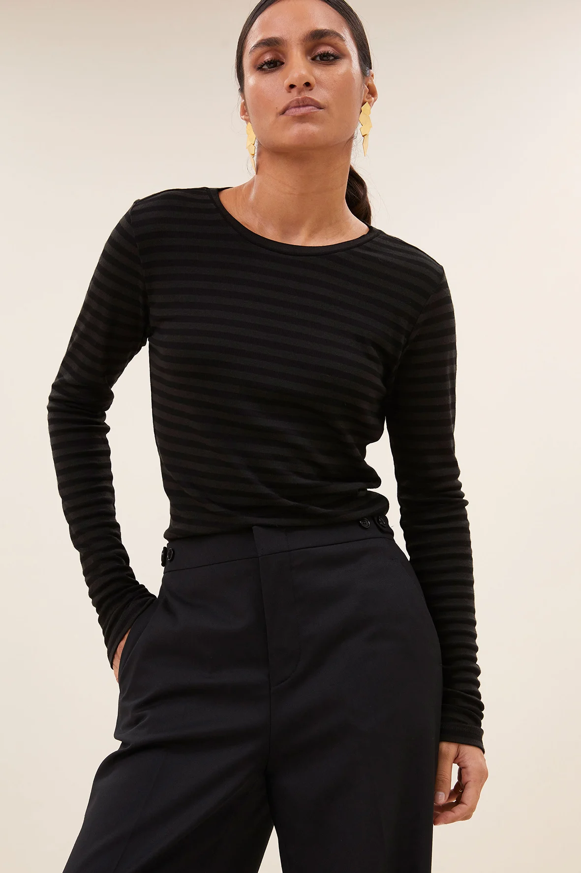 By-Bar Amsterdam 25511018 longsleeve melange stripe