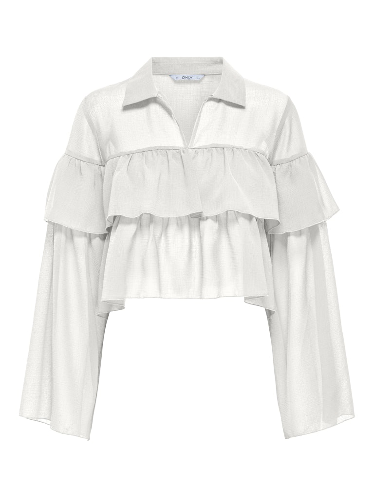 Only Onlsuzzi ls frill tie top ox wvn off-white