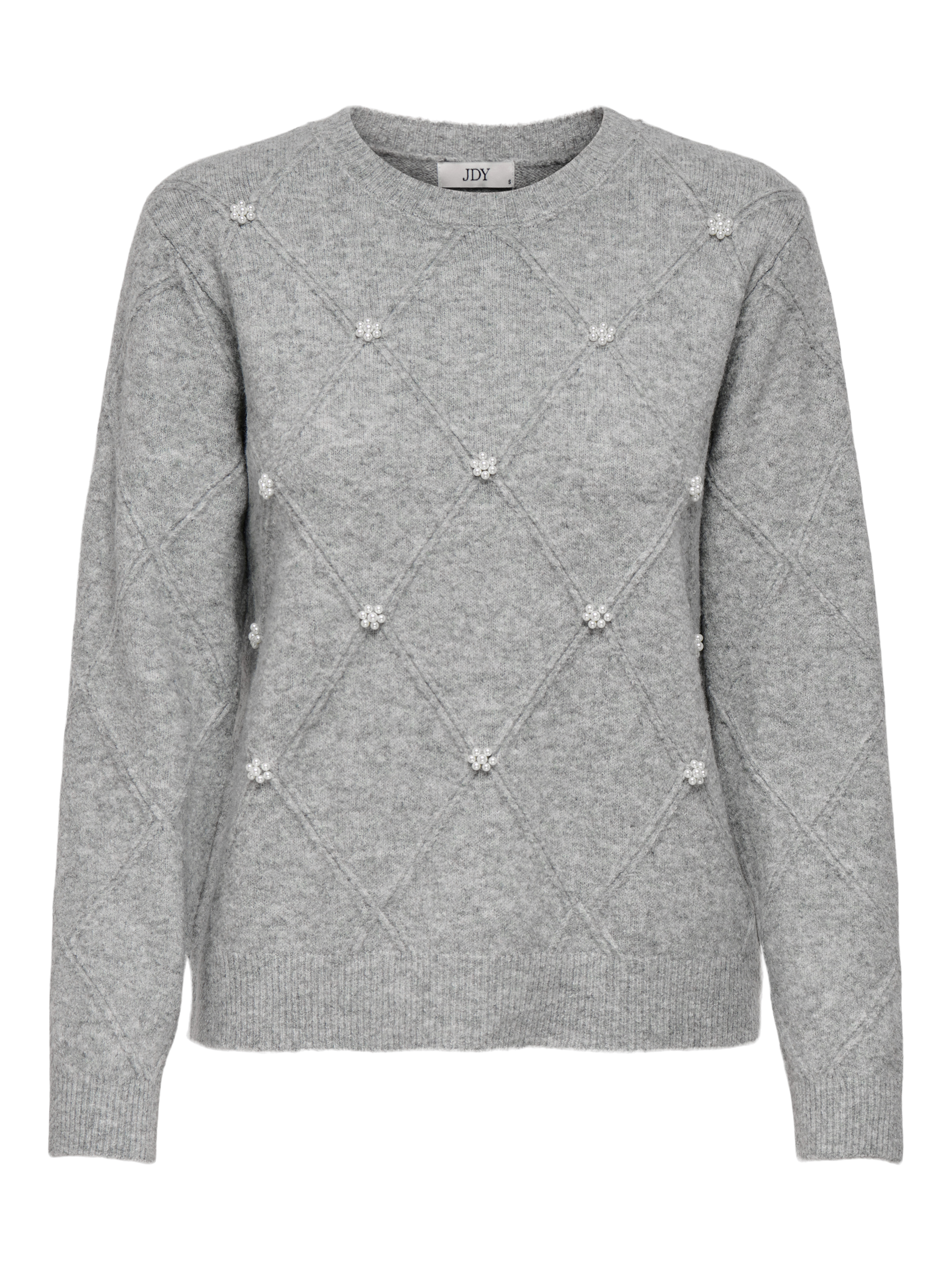 Jacqueline de Yong bella life l/s struct pearl pul 15362398 light grey melange