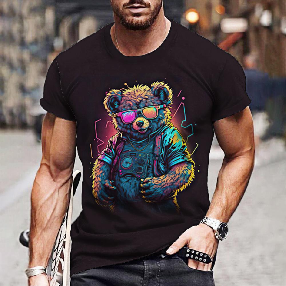 ETST 03 Dier mannen T-Shirt Grappige Tijger Tees 3D Print Eend Slang Patroon Korte Mouw Oversized Tops Zomer Casual Shirts Mannen kleding 3XL