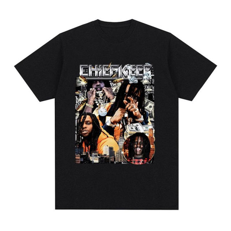 TENJINGE Trendy Ik Liefde Chief Keef T-shirt Herenmode Casual Korte Mouw T-shirt Vintage Gothic Oversized Katoenen T-shirts Hip Hop streetwear M
