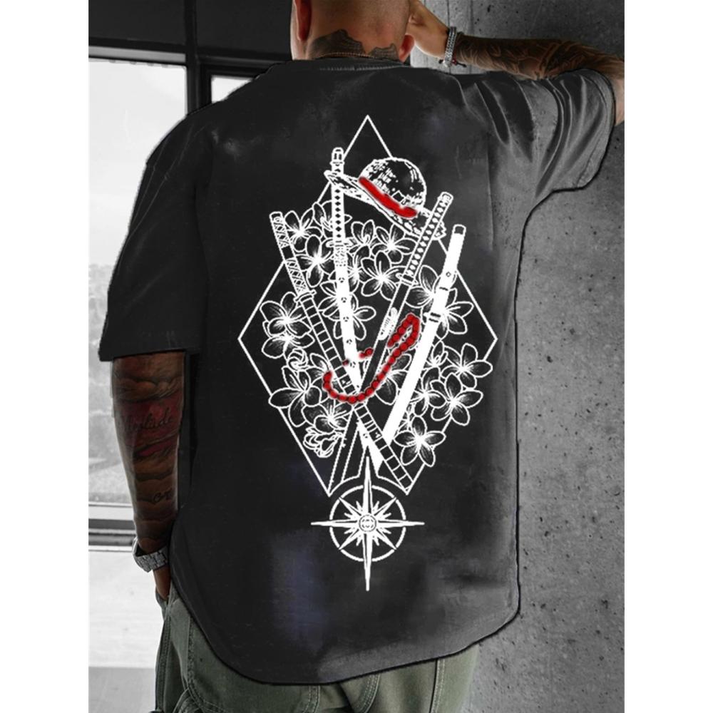 Xr 01 Zomer Anime High Street Oversize T-shirt 3d Print Heren T-shirt Hip Pop Korte Mouw Retro Street T-shirt Voor Heren M