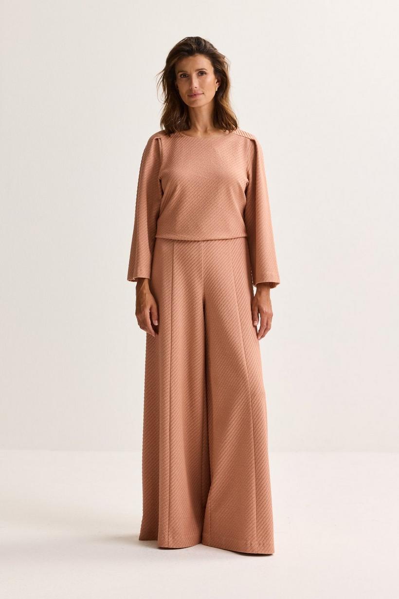 Améline Wijde Broek In Jersey Jacquard