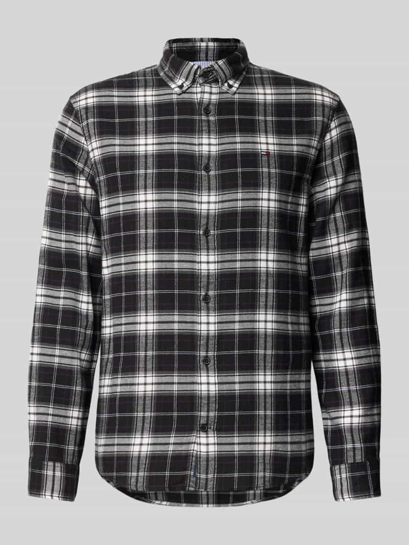 TOMMY JEANS Flanellen overhemd TJM REG FLANNEL CHECK SHIRT EXT geruit, regular fit, overhemd met lange mouwen, button-down kraag