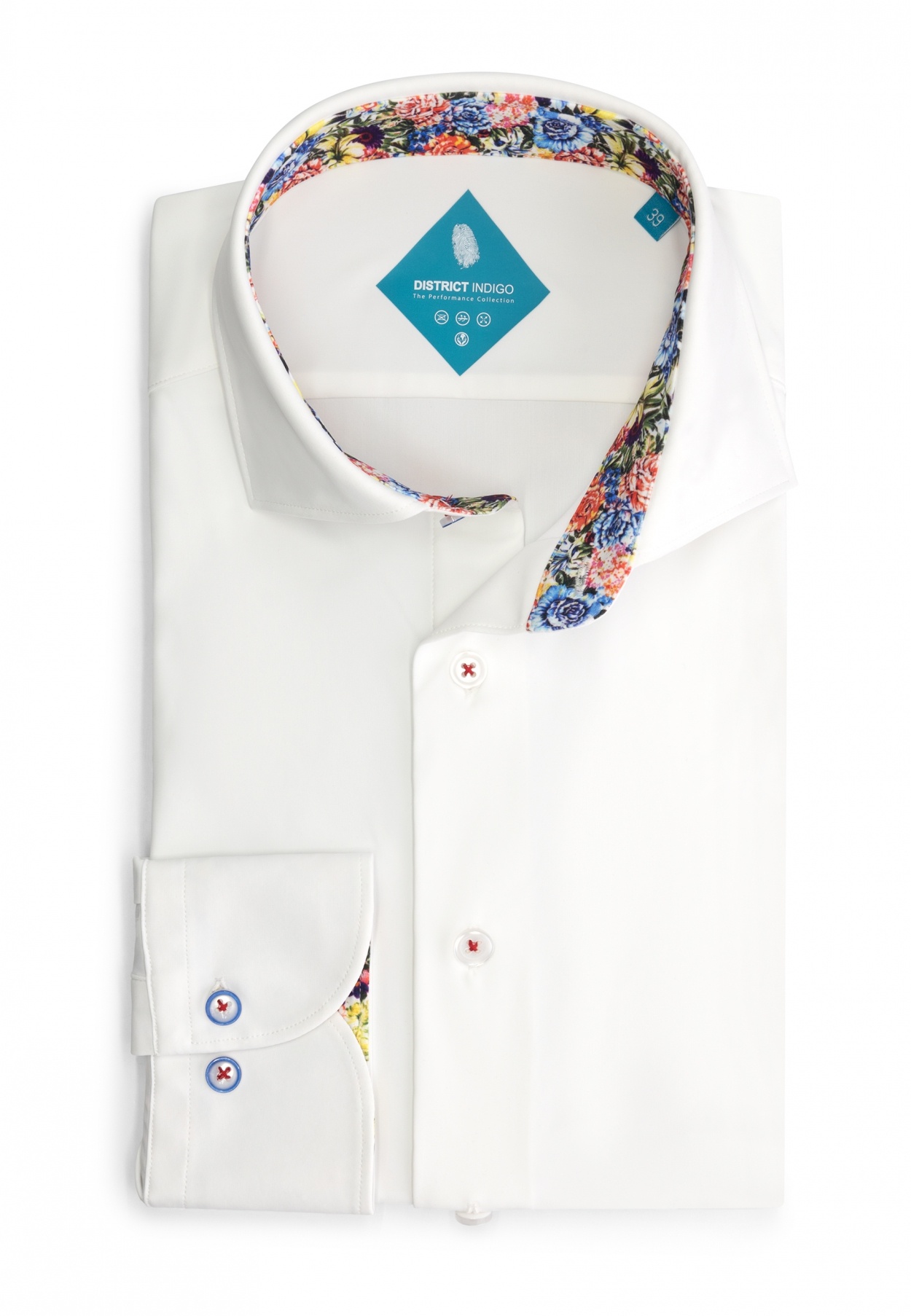 District Indigo Performance Overhemd White 
