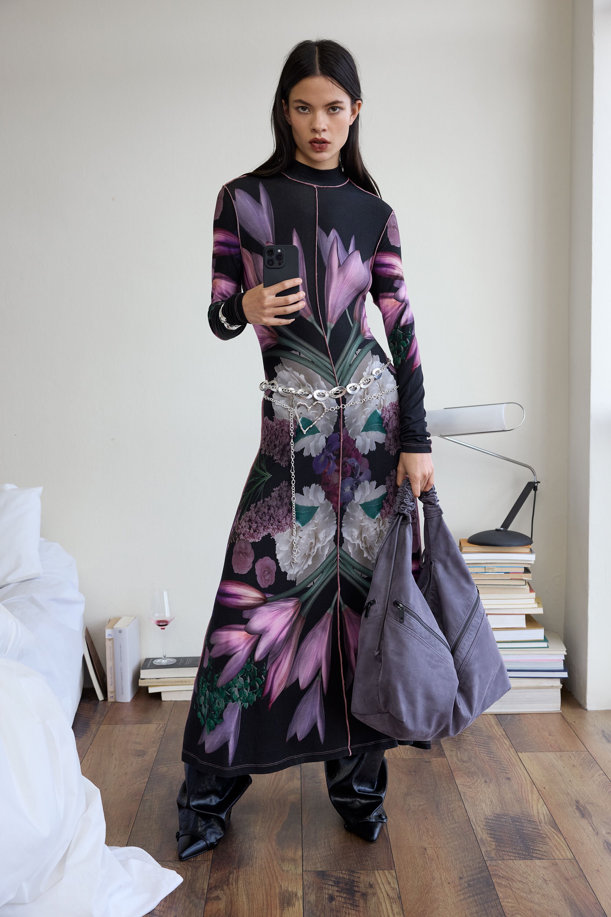 Desigual Lange spiegeljurk - BLACK