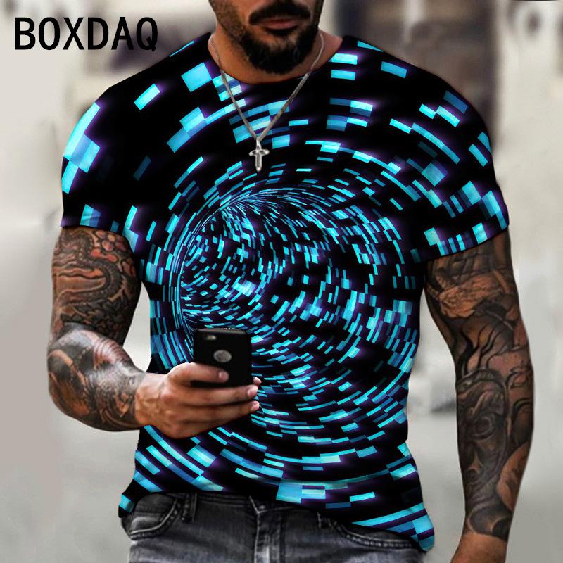 ETST WENDY 05 3D Psychedelische Grafische Print T-shirt Grote Maat Heren Korte Mouw Casual Tops Visueel Feest Abstracte Creativiteit Kunst Print T-shirt L