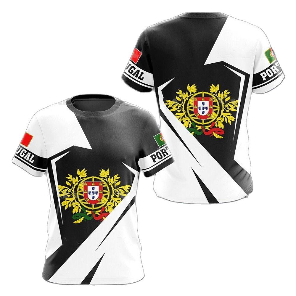 Baibao QIQI Portugal heren T-shirt vlag kleur nationaal embleem afdrukken unisex kleding zomer O hals korte mouw Memorial shirt herenkleding L