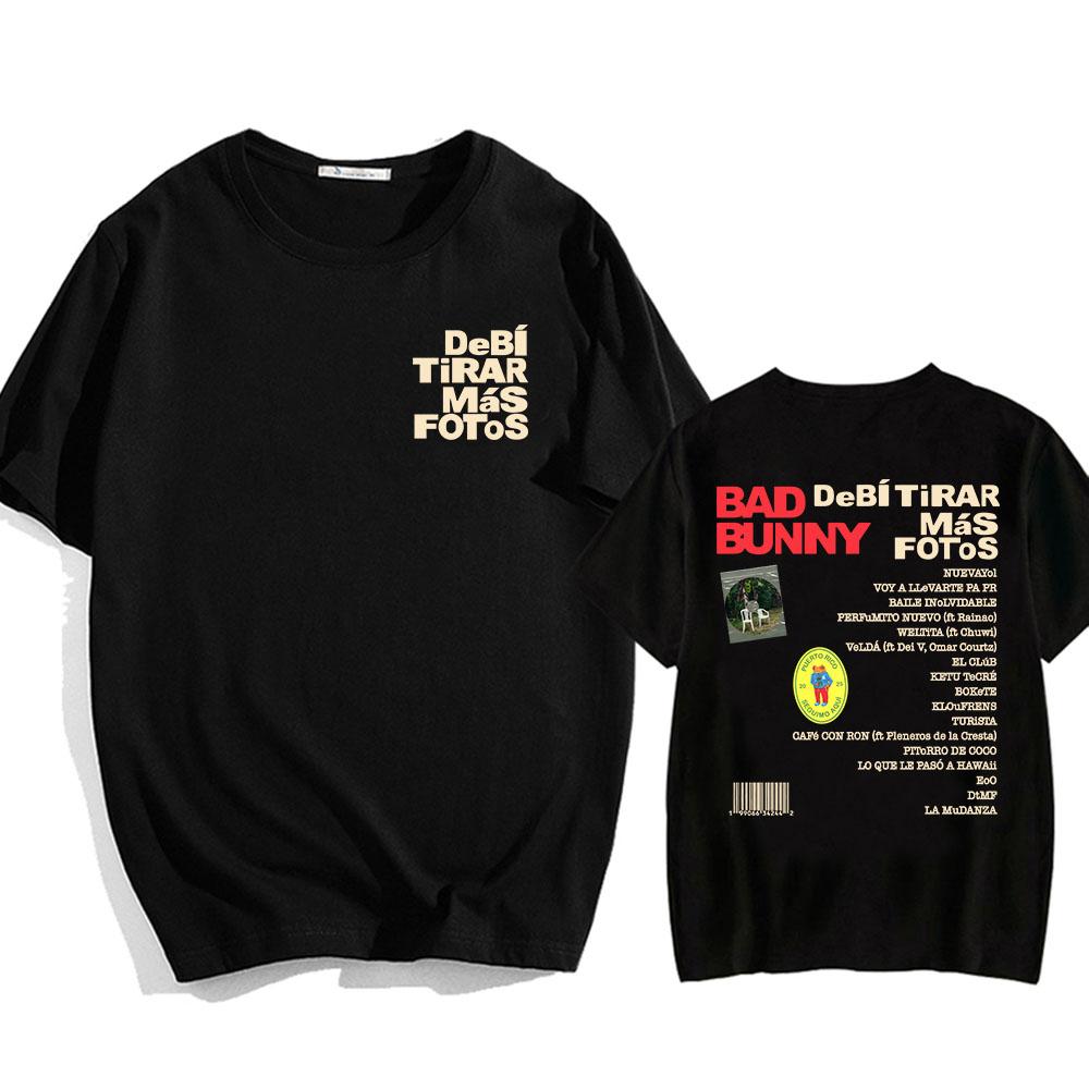 Trendy discount DTMF met Bear Cartoon T-shirts Debí Tirar Meer foto's Bedrukking T-shirt Bad Bunny Hip Hop T-shirt Katoen Hoge Kwaliteit T-shirts M