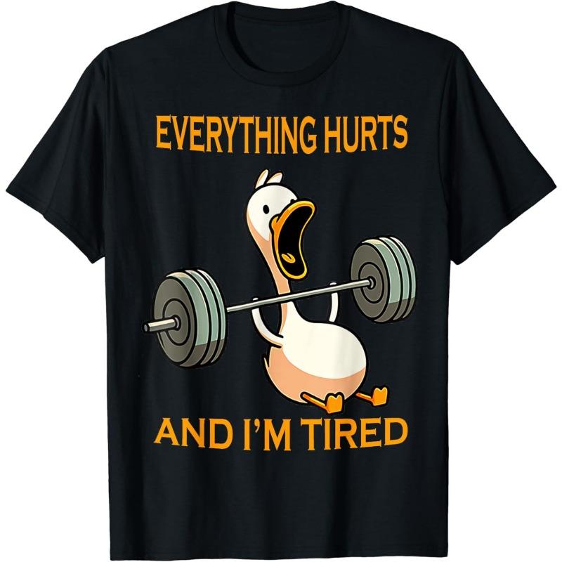 Xuhaijian02 Release The Quackin Duck Gym Gewichtheffen Bodybuilder T-shirt Grafische T-shirts Herenkleding Streetwear Camisetas 2XL