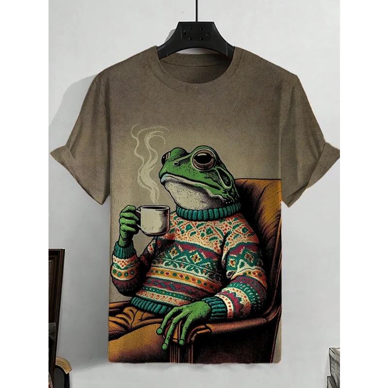 Bobby3 Heren Dieren Grappige Kat Bedrukt T-shirt Korte Mouw Tees Tops 3D Print O-Hals Shirts Feest Zomer Casual Herenkleding 4XL