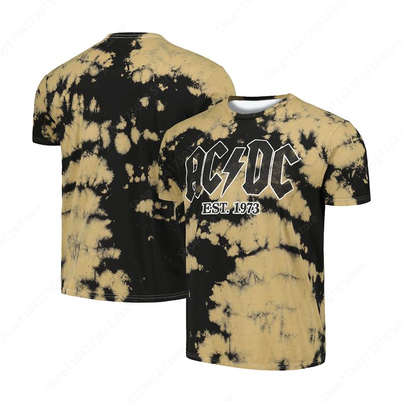 Huiteng Men's and women's crew neck short sleeve T-shirt AC/DC 3D printed pop Rock street casual top New summer fashion XL