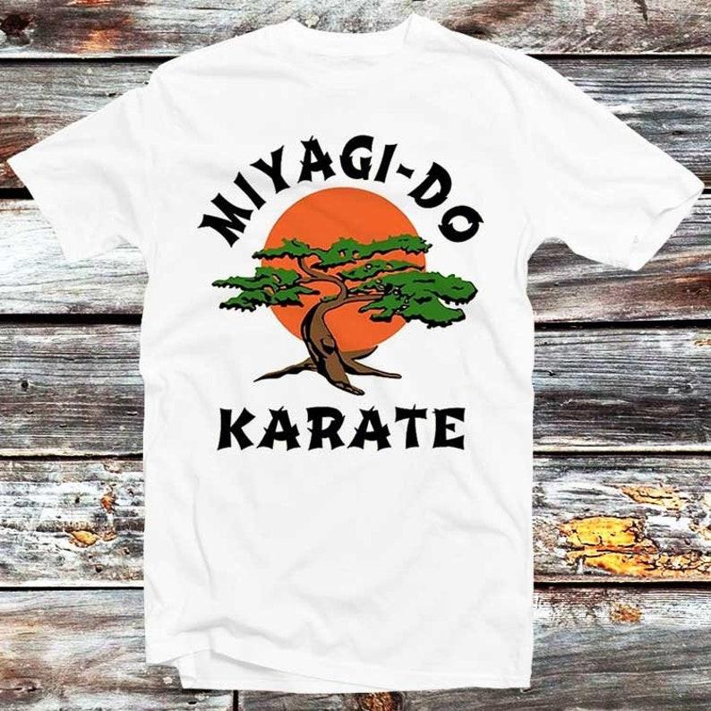 Great Deal 230 Gsm 100% Cotton Miyagido T Shirt Karate Kid Movie Daniel Cobra Kai Tv 80S Vintage Retro Best Gift Top Tee Men Women Unisex B138 2XL wit