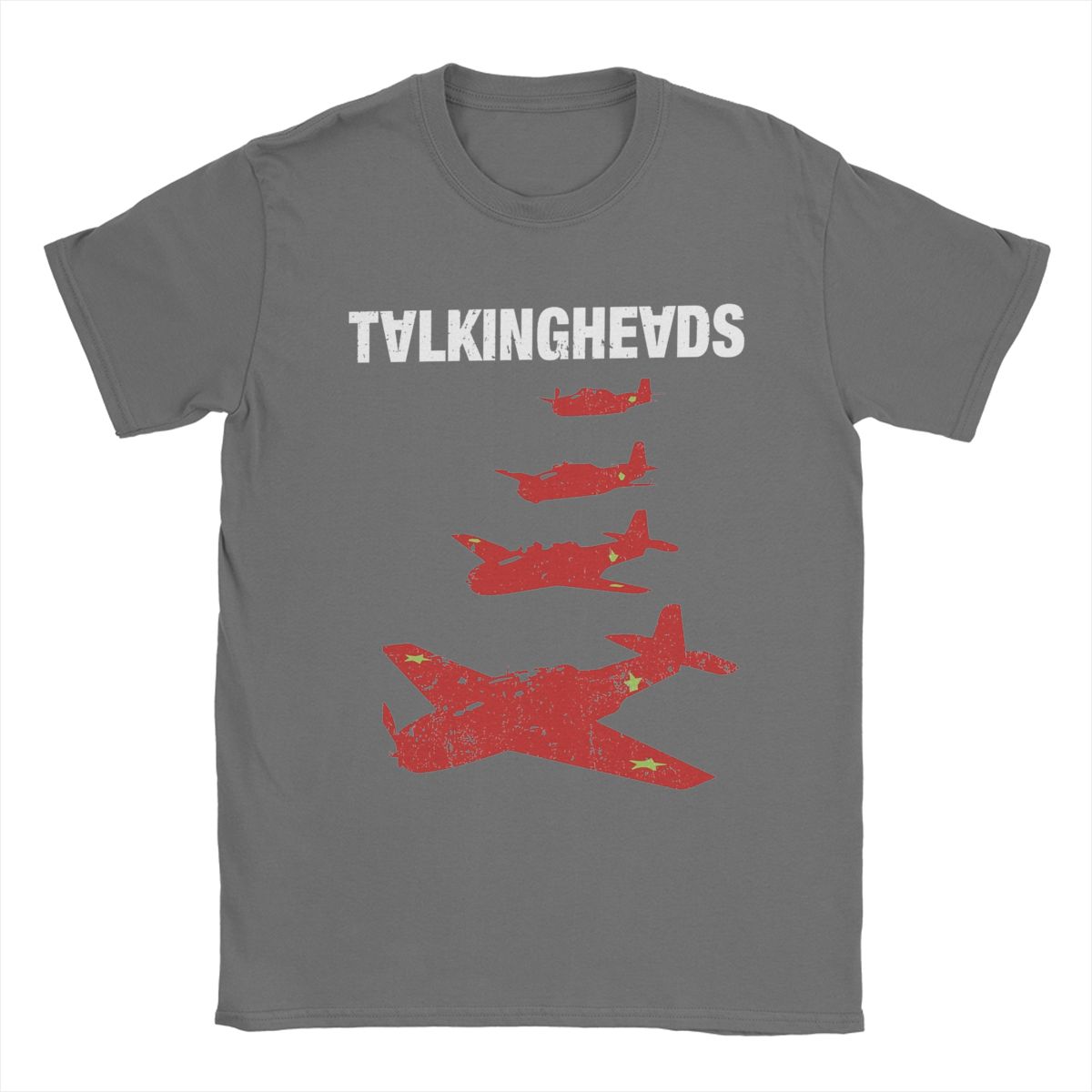 Comfortable season Talking Heads Remain In Light T-shirts Heren Vintage 100% Katoen T-shirt O-hals Korte Mouw T-shirt Bedrukte Tops M donkergrijze kleur
