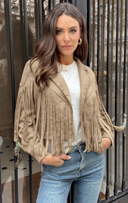 Jurkjes Studded Fringe Jacket Beige