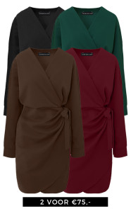 Jurkjes Deal Scuba Wrap Dresses