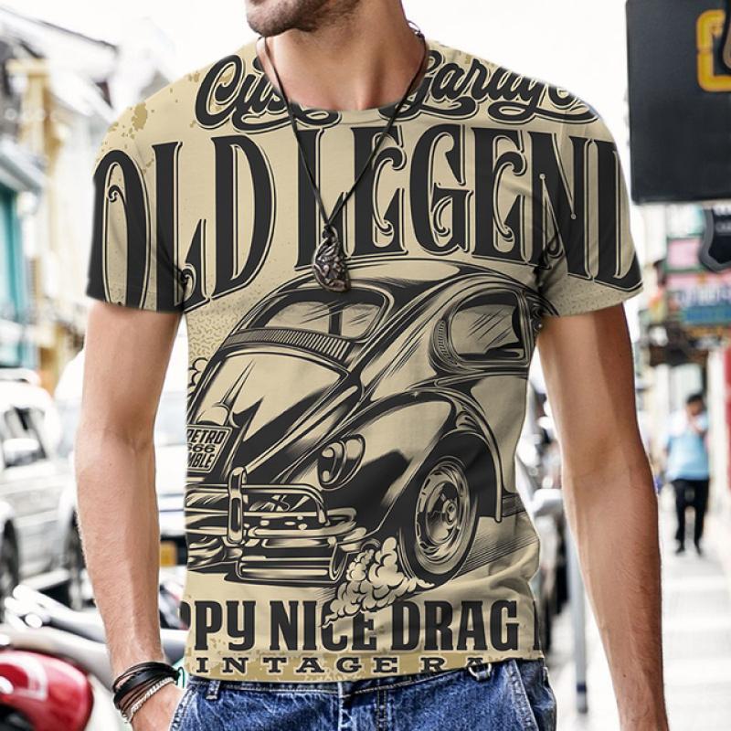 Wengy 2 Tops Heren T-shirts Vintage Auto Ontwerp Harajuku Sportkleding Korte Mouw Luxe Mode O Hals Trainingspak Straat Tees L