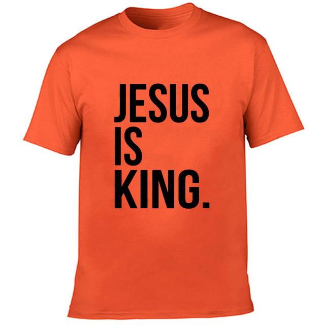ETST 03 Jezus Is Koning Print Mannen Zomer T-shirt Christelijke Religie God Geloof T-shirt Heren Korte Mouw Kleding Tees Mode camisetas XL