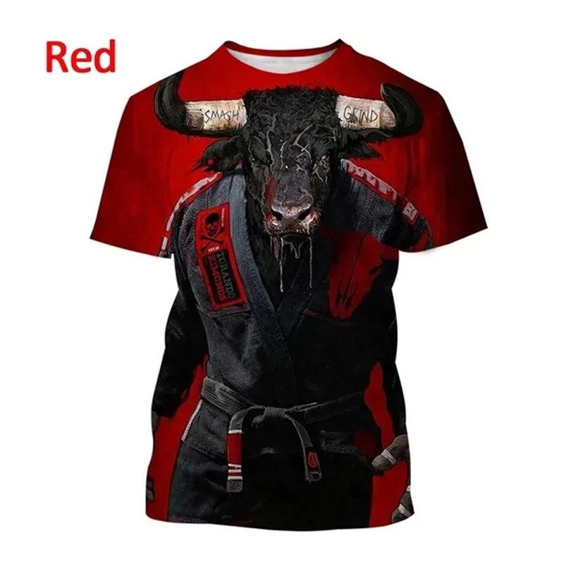 ETST WENDY 005 Nieuwe BJJ Dier T-shirt heren Jiu-Jitsu Liefhebbers Cool Fashion Korte mouwen T-shirt Harajuku Stijl streetwear Top 3D Print T-shirt XL