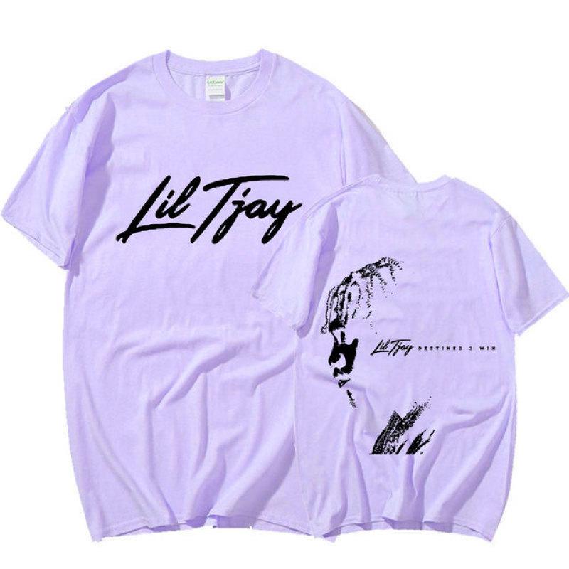 TENJINGE Trendy Rapper Lil Tjay Destined 2 Win Muziekalbum Print T-shirt Heren Dames Katoenen T-shirt Mode Oversized Hip Hop T-shirts Streetwear XXXL