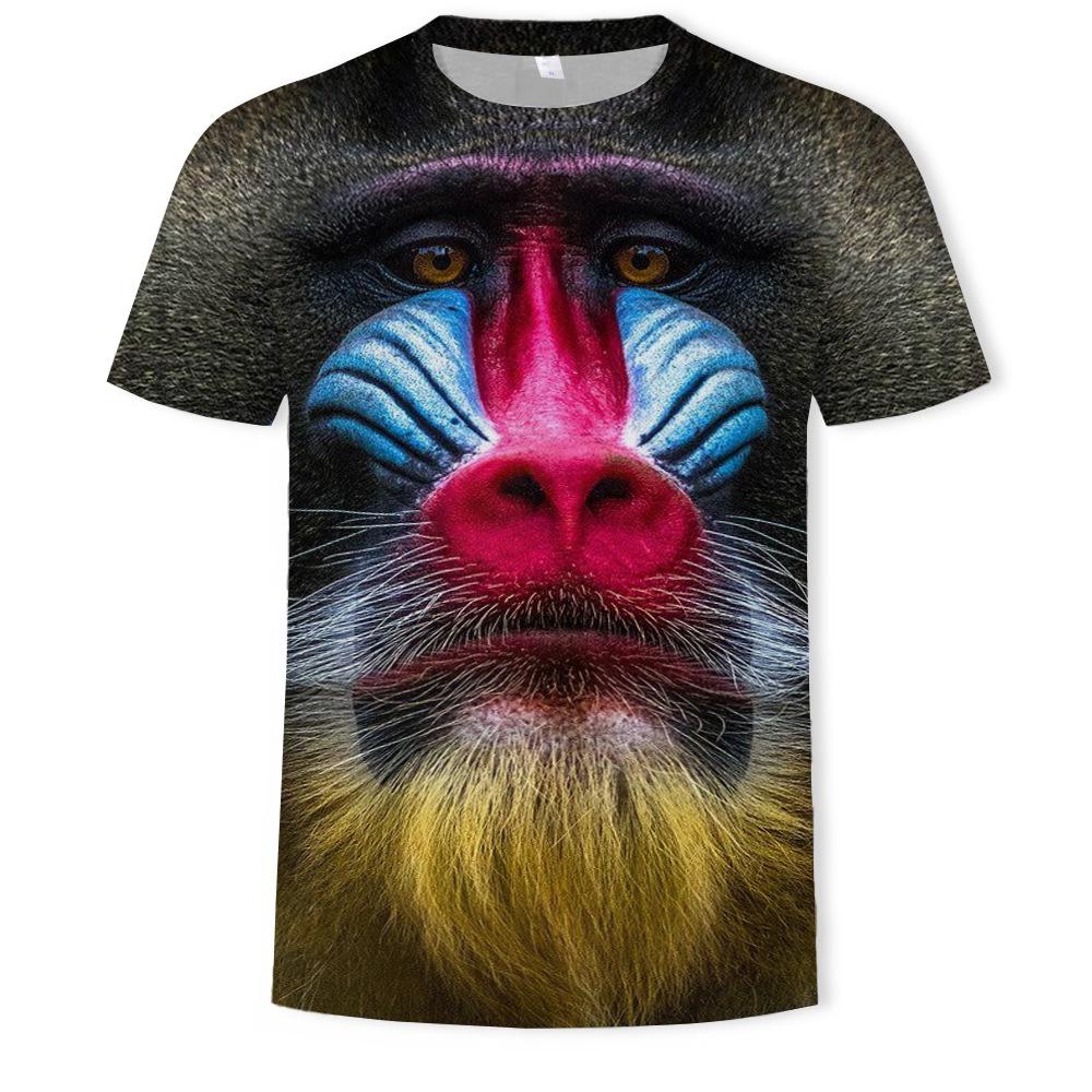 BOLIV MODA Monkey Gorilla heren T-shirt 3D digitaal bedrukte top met korte mouwen zomer tees shirts heren XL
