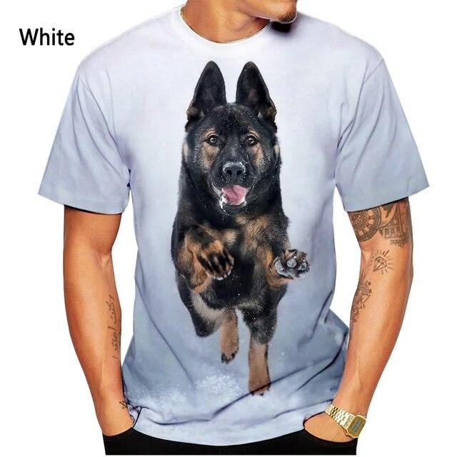 ETST 07 Heren Dames Zomermode Duitse Herder 3D Printing T-shirt Casual Hondenshirt met korte mouwen Tops 6XL