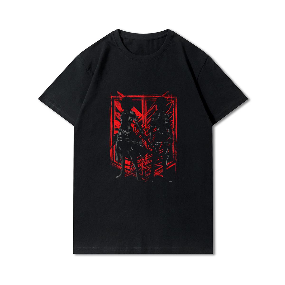 FT T Shirts Plus Size Anime Attack on Titan Heren T-shirts Levi·Ackerman Eye Punk Tops Zomer Harajuku Losse Gotische Korte Mouwen Tops M
