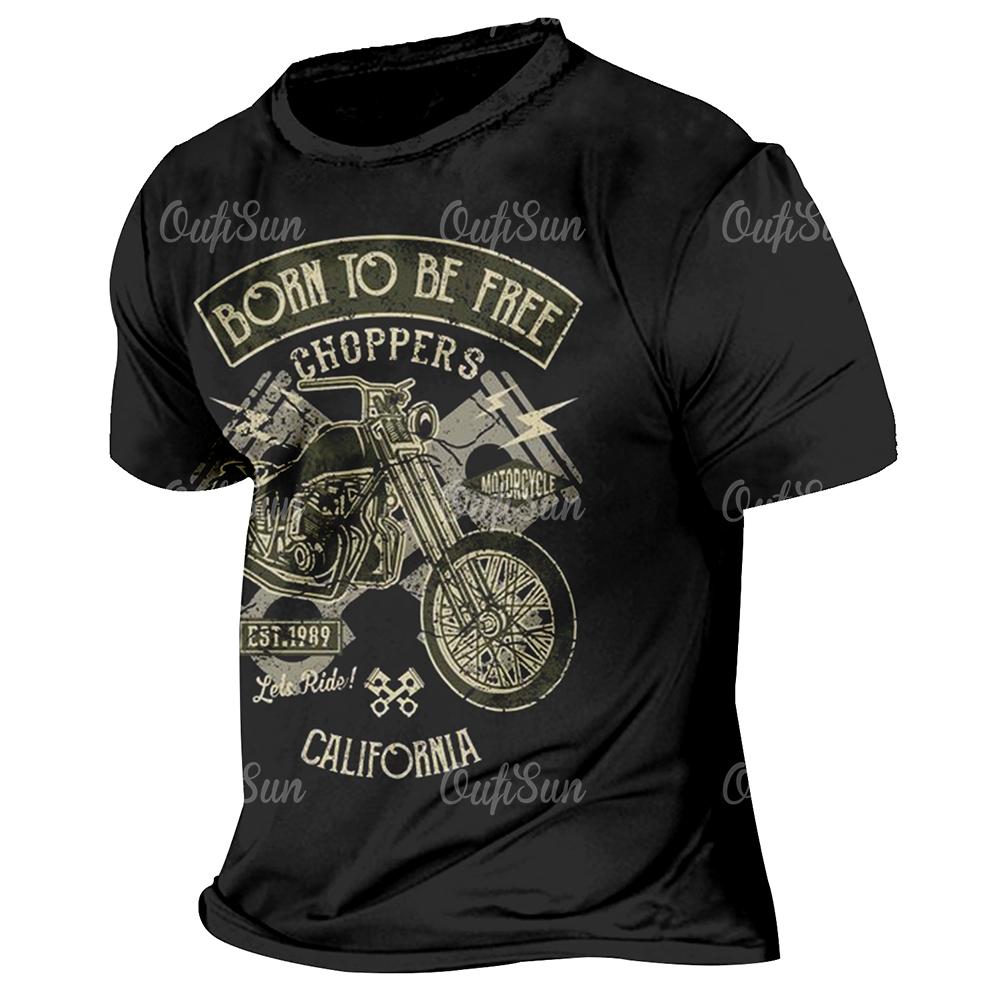 ETST WENDY 005 Vintage T-shirt motorfiets heren T-shirt 3D-printen auto korte mouw tees zomer herenkleding casual blouse klassieke fietstops L