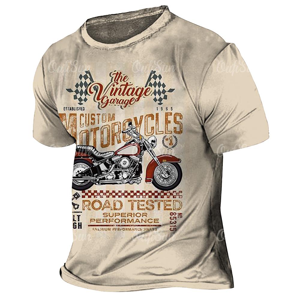 ETST WENDY 005 Vintage T-shirt motorfiets heren T-shirt 3D-printen auto korte mouw tees zomer herenkleding casual blouse klassieke fietstops L