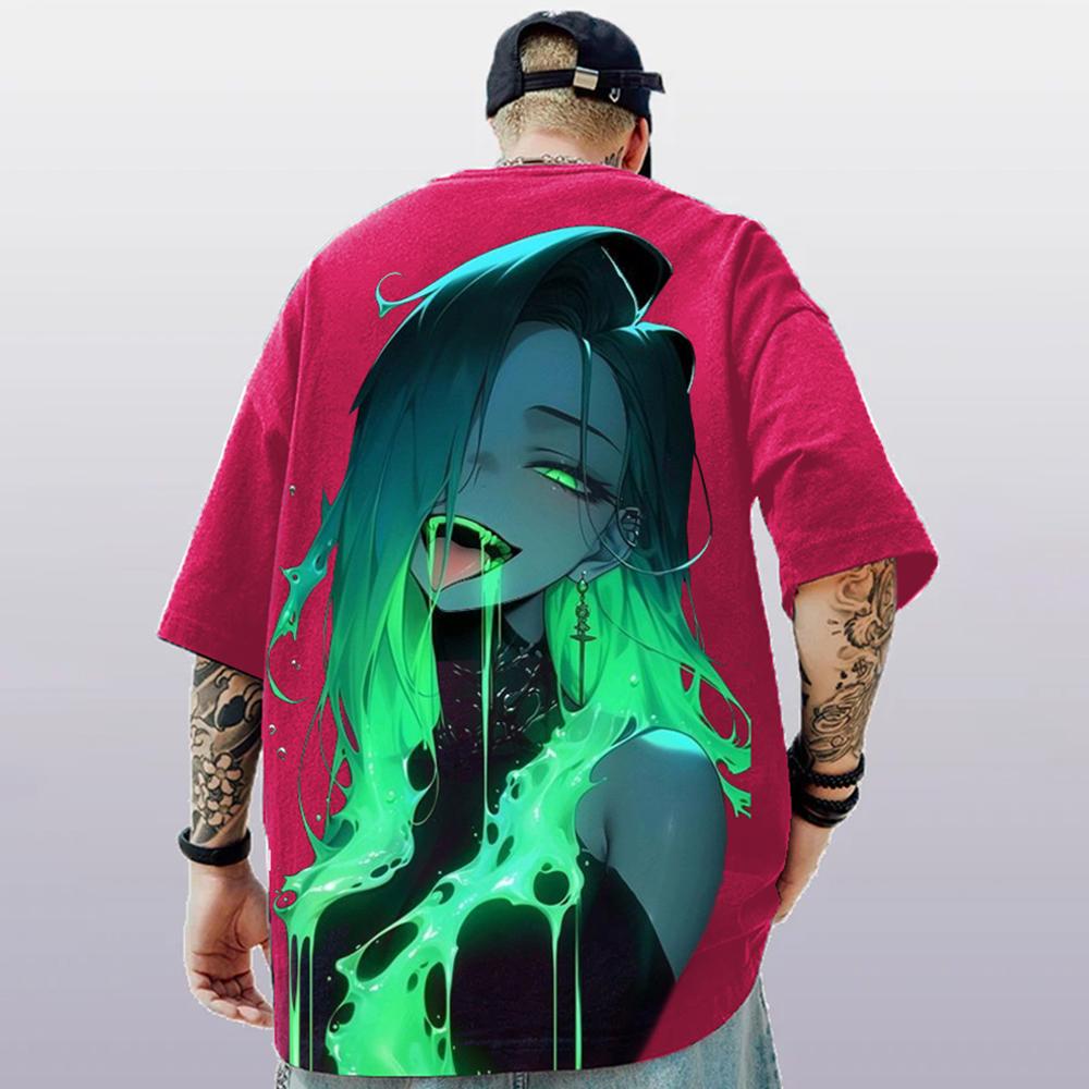 ETST WENDY 005 3D Anime Karakter Print Heren T-shirt 2024 Nieuw Oversized Korte Mouw T-shirt Voor Heren Street Hip-Hop Tee Top Snel Drogende T-shirts XL