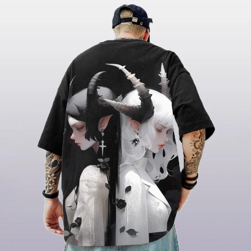 ETST WENDY 005 3D Anime Karakter Print Heren T-shirt 2024 Nieuw Oversized Korte Mouw T-shirt Voor Heren Street Hip-Hop Tee Top Snel Drogende T-shirts L