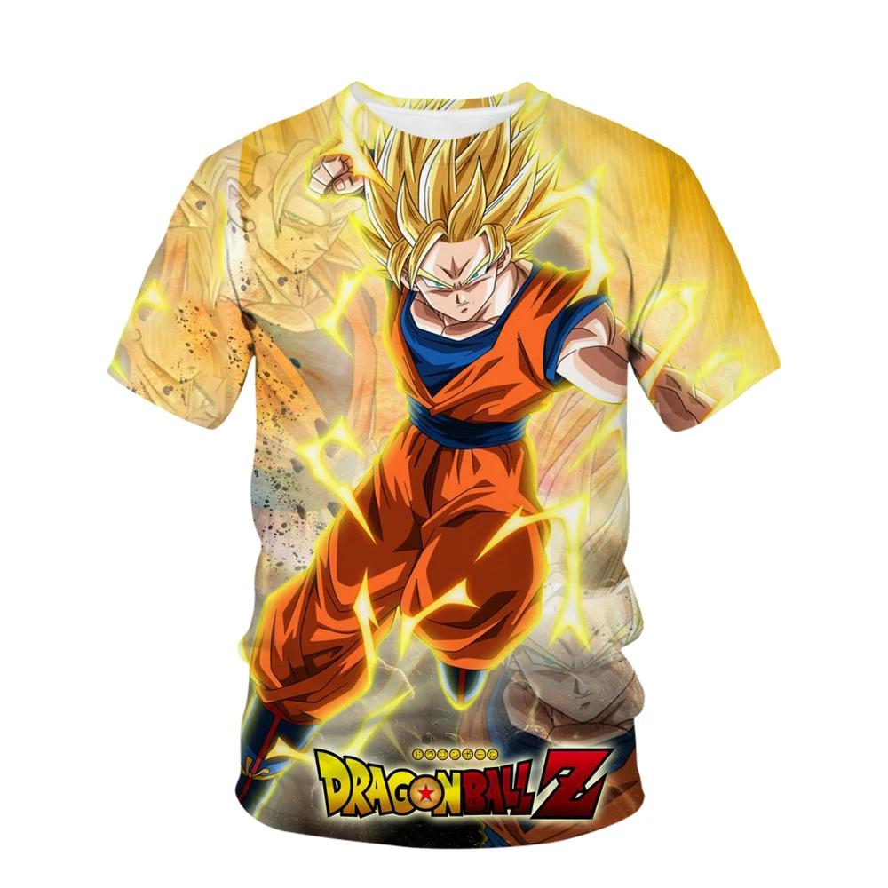 Baibao QIQI Super Dragon Ball T-shirt Heren Patroon Print 3D Zomer Korte Mouw T-shirt Top Kleding M
