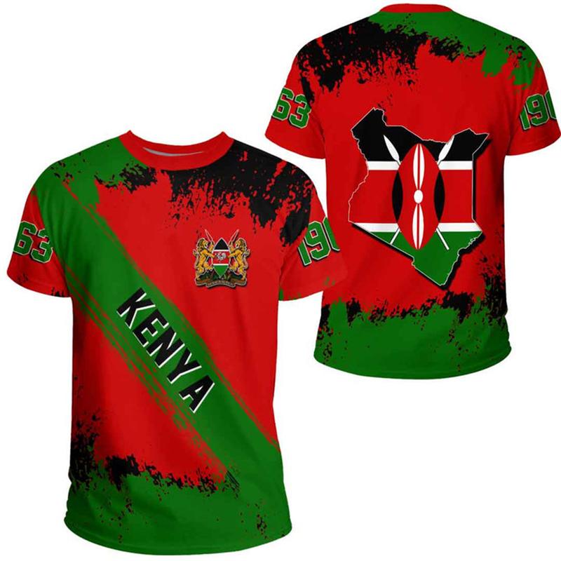 Xuhaijian02 Kenia Kaart Vlag 3D Geprint T-shirt Voor Heren Kleding Nationaal Embleem Grafische T-shirts Afrika Land T-shirt Jongen Jersey Mannelijk T-shirt XXXL
