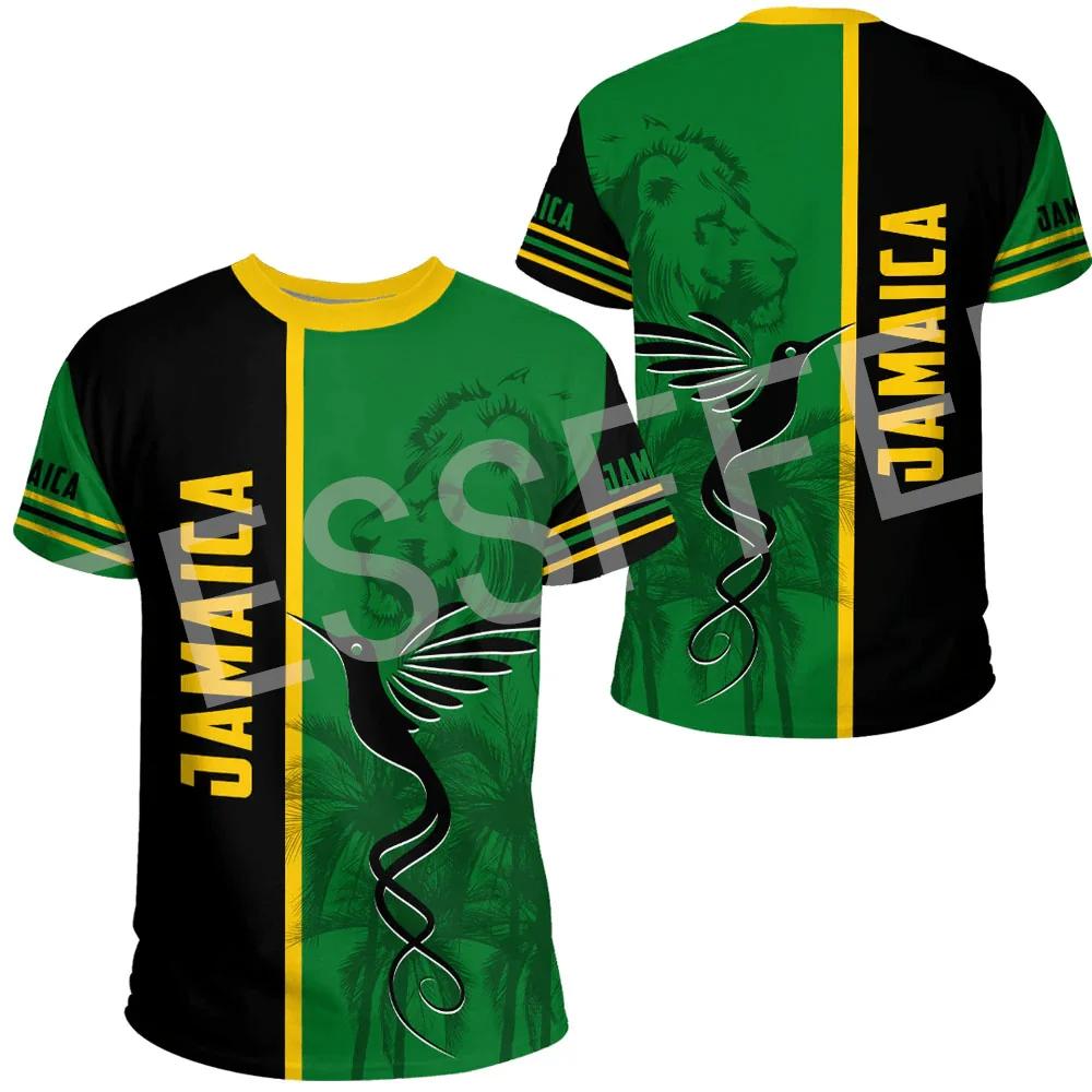 ETST WENDY 005 Tessffel Jamaica Lion Emblem Zomer Nieuwe Mode 3D Print Tops Tee T-shirt Mannen Vrouwen Korte Mouw T-shirt Streetwear Stijl-8 XL