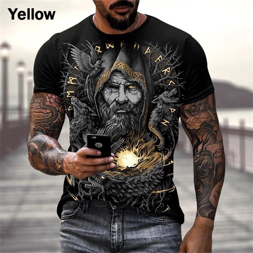 Bobby 2 Zomer Viking Warriors grafische 3D-print T-shirt Nordic Style Heren Oversized Korte Mouw Tops Tees Heren Designer Kleding 6XL