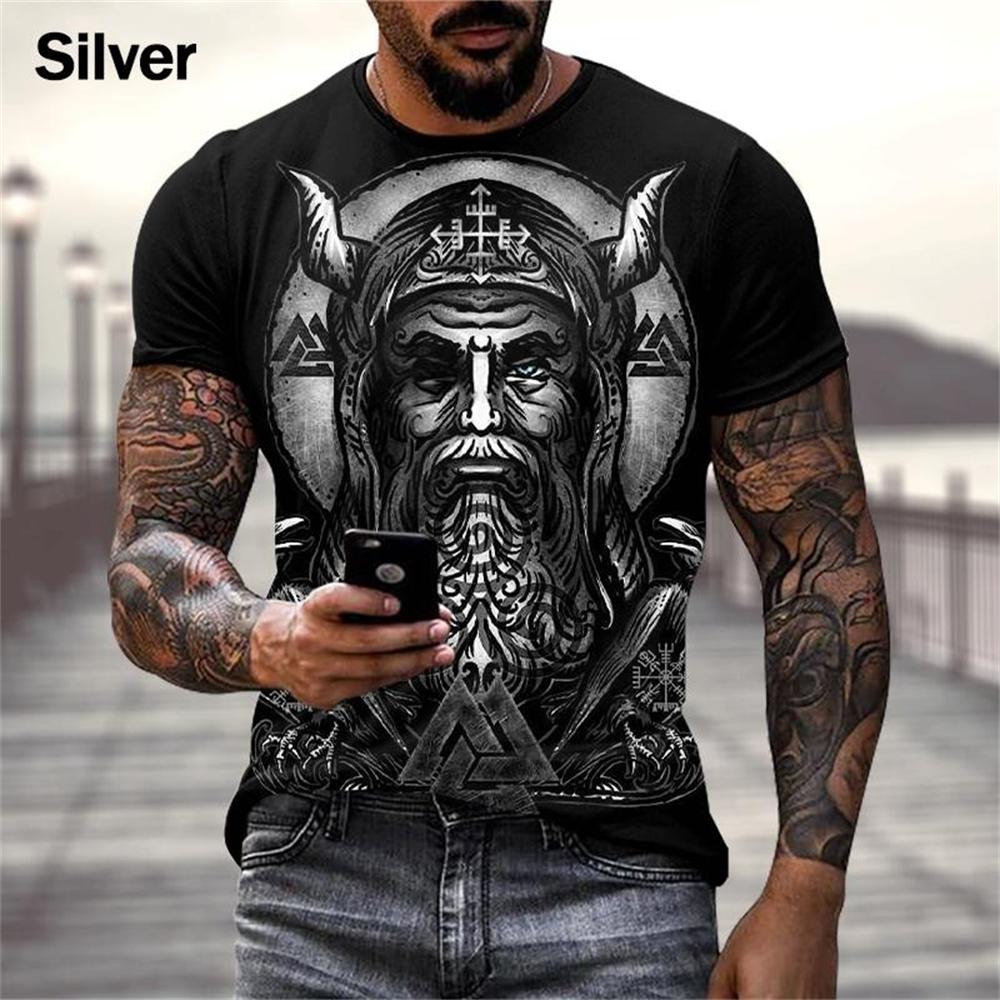 Bobby 2 Zomer Viking Warriors grafische 3D-print T-shirt Nordic Style Heren Oversized Korte Mouw Tops Tees Heren Designer Kleding 2XL