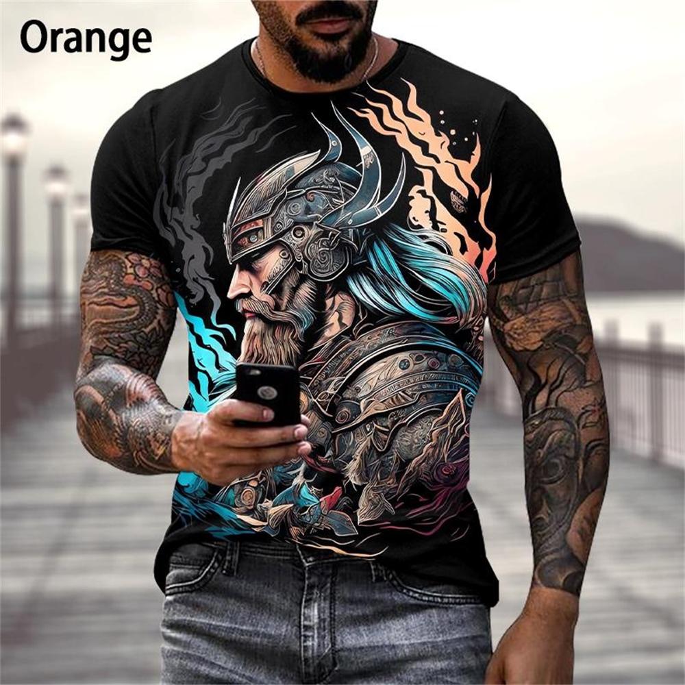 Bobby 2 Zomer Viking Warriors grafische 3D-print T-shirt Nordic Style Heren Oversized Korte Mouw Tops Tees Heren Designer Kleding 4XL