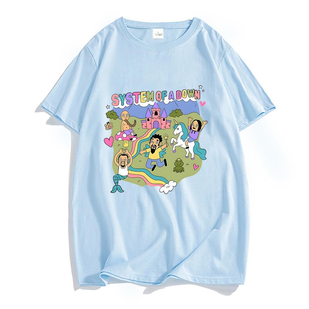 Planet clothing wholesale System of A Down Band T-shirt 100% Katoen Hoge Kwaliteit Zacht T-shirt Heren Cartoon Grafisch T-shirt Mannelijke Rockmuziek Streetwear T-shirts XL