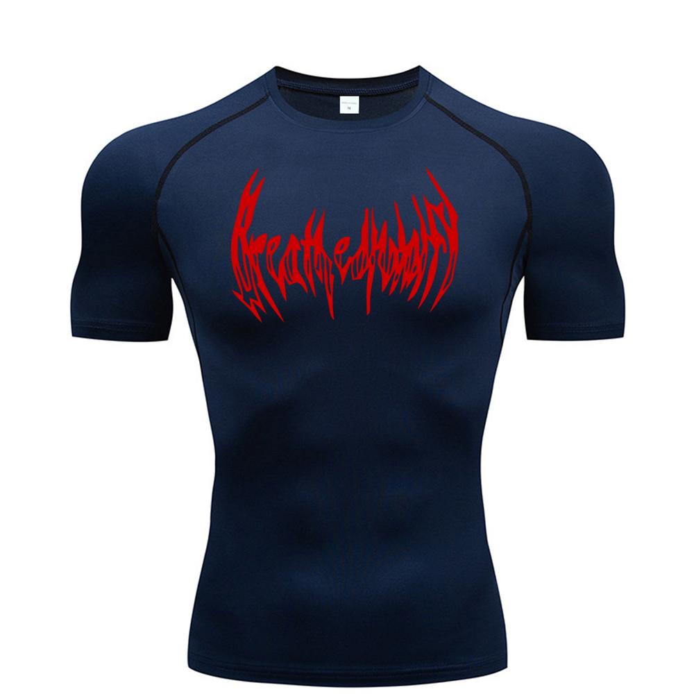 Dress in July 2024 Milk Silk Fitness T-shirt Heren Muscle Gym Compressie Sportkleding Snel drogend Ademend Sport Bottoming Shirt L