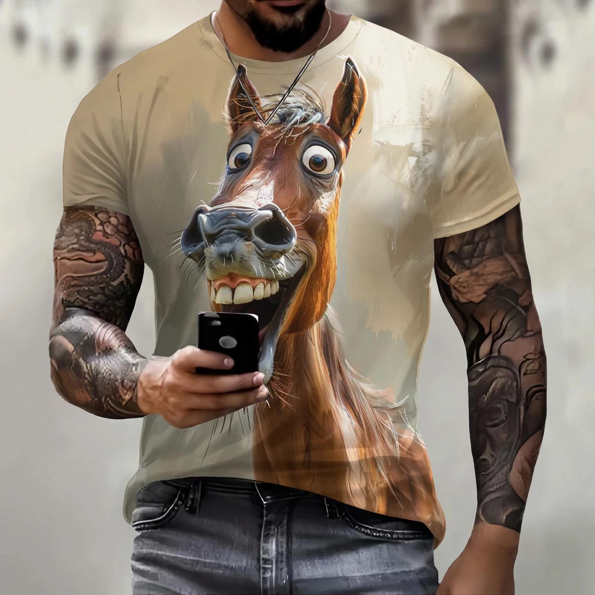 ETST 012 Grappig 3D Ezel Print T-shirt Voor Heren Street Trend Hip Hop Kleding Casual O-hals Korte Mouw T-shirt Mode Losse Zomer Tops 3XL
