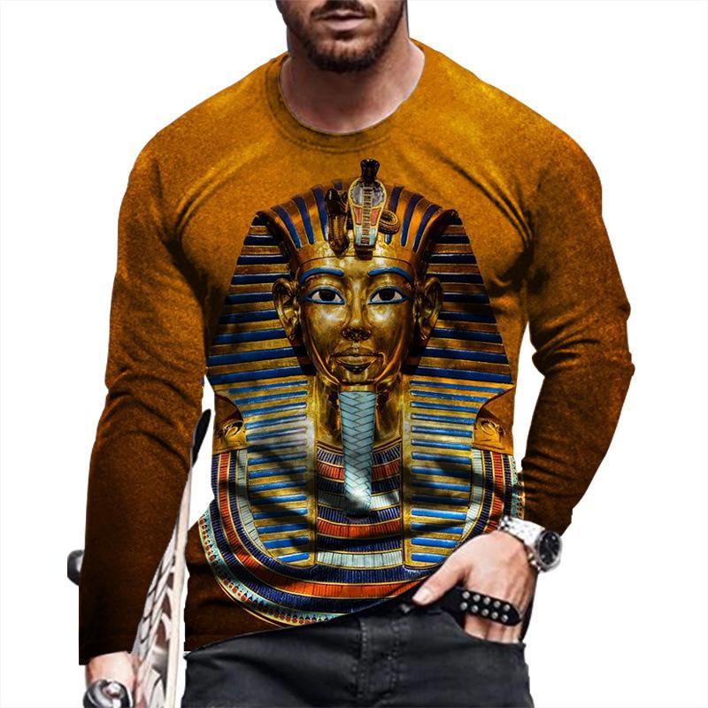 Transmission of love Egyptische hiërogliefen T-shirts 3D-geprint heren- en dames vintage lange mouwen T-shirt Oversized truien T-shirts Tops Kleding 6XL