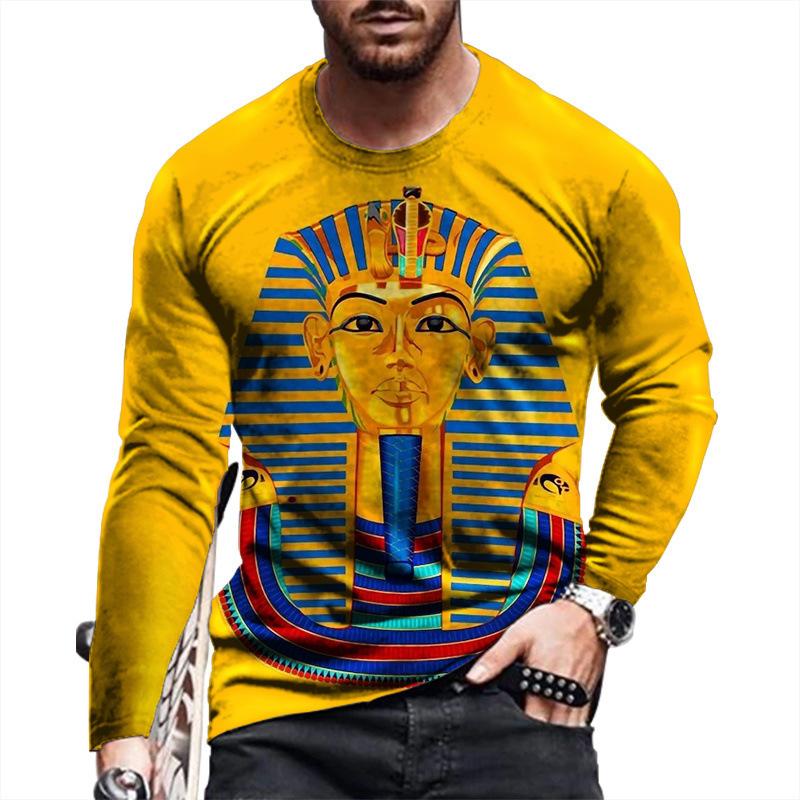 Transmission of love Egyptische hiërogliefen T-shirts 3D-geprint heren- en dames vintage lange mouwen T-shirt Oversized truien T-shirts Tops Kleding XL
