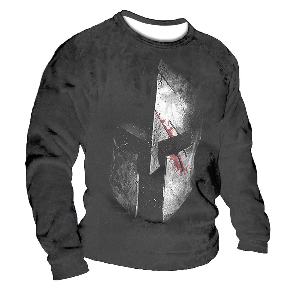 Bobby3 Vintage T-shirts Heren Katoenen T-shirt met lange mouwen Crusader Knight Grafische tops 5xl 3d print T-shirt Casual O-hals Oversized kleding L