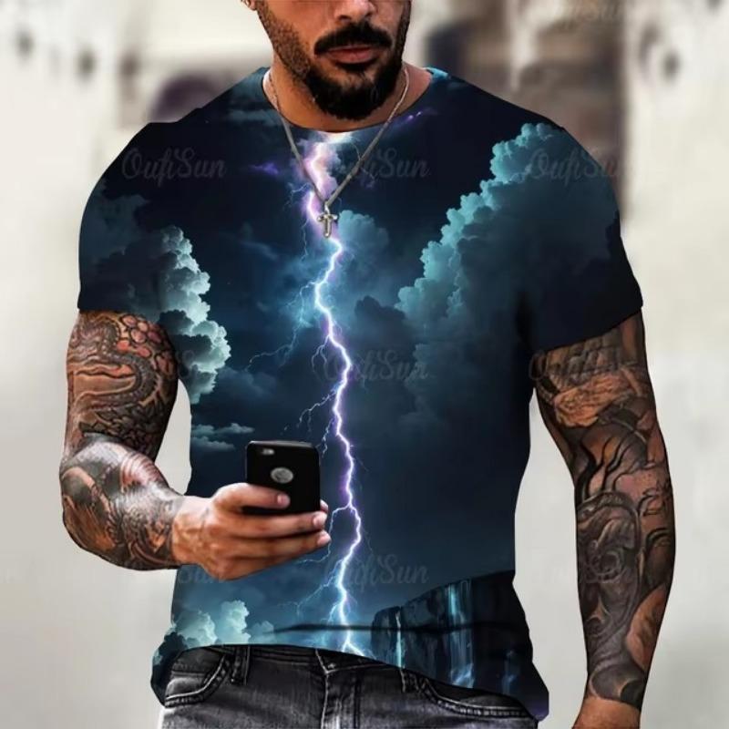 BOLIV MODA Heren T-shirt Snel drogende tops Zomermode Straat Korte mouw T-shirts 3D grafische print T-shirts Oversized herenkleding L