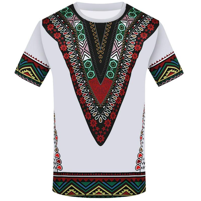 Kukebang Afrikaanse Etnische Kleding 3D Geprint Heren T-shirt Nieuwe Zomermode Grote Maat Losse Top Korte Mouw T-shirt M