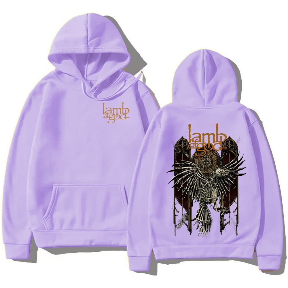 Trendy discount Lamb of God Heavy Mental Band T-shirt Hoodies Heren Retro Kleding Lamb of God Albumhoezen Grafische Sweatshirts Harajuku Pullover XXXL